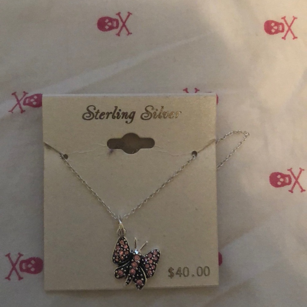 Sterling silver butterfly necklace